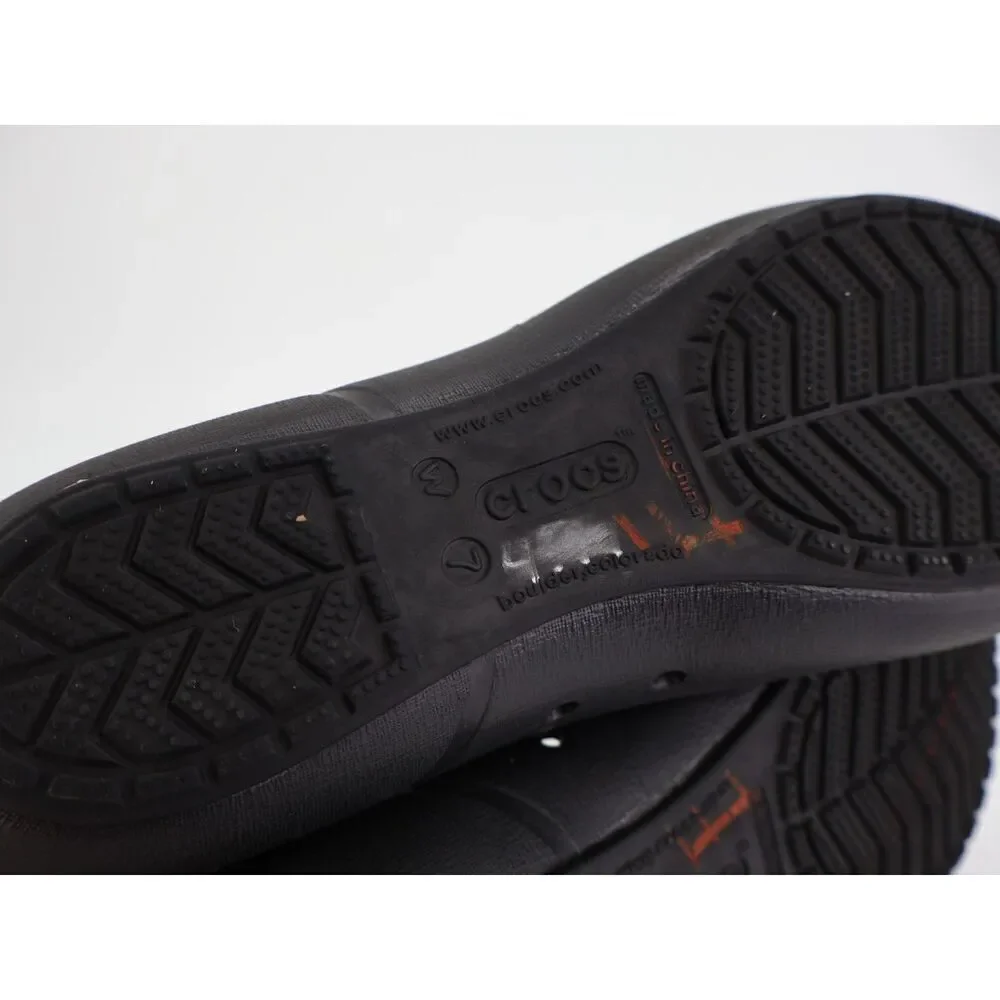 CROCS Women's Cap Toe Ballet Flats Size 7 Black Rubber Slip On Rubber Light Shoe